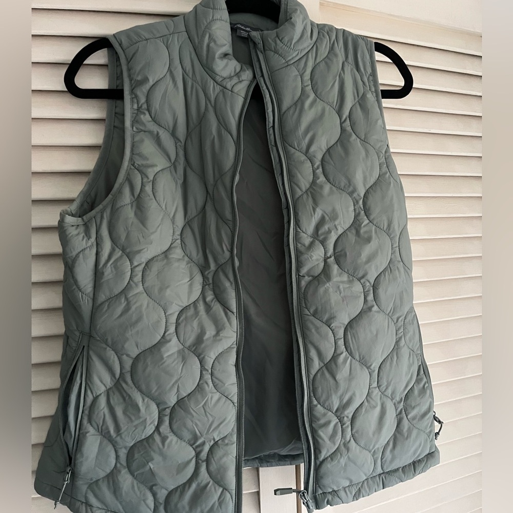 Sage green Eddie Bauer quilted vest